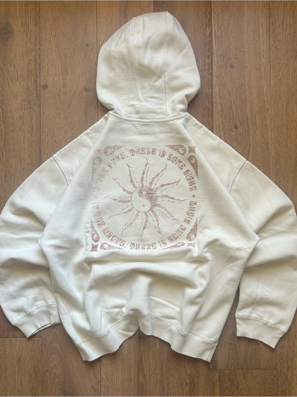 Sun & Yin Yang Graphic Cream Hoodie